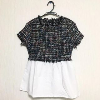 ザラ(ZARA)の新品未使用♡ミックスツイードトップス(シャツ/ブラウス(半袖/袖なし))