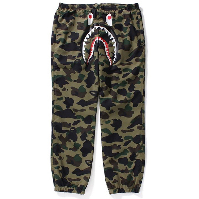 BAPE 1ST CAMO SHARK TRACK PANTS