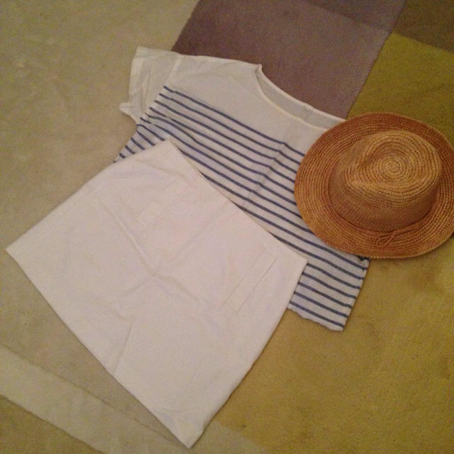 MUJI (無印良品)(ムジルシリョウヒン)のMUJI コットンボーダートップス レディースのトップス(シャツ/ブラウス(半袖/袖なし))の商品写真