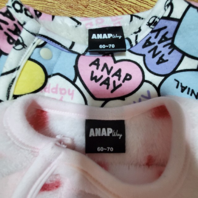 ANAP Kids(アナップキッズ)のANAP kids ロンパース2点セット キッズ/ベビー/マタニティのベビー服(~85cm)(ロンパース)の商品写真