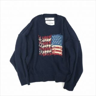 サンシー(SUNSEA)の19AW 新品 DAIRIKU ニット アメリカ ネイビー(ニット/セーター)