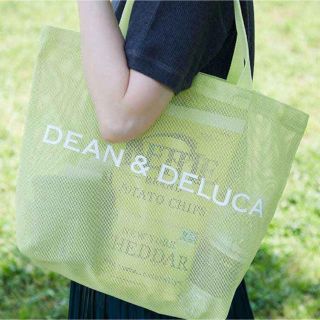 ディーンアンドデルーカ(DEAN & DELUCA)のDEAN & DELUCA   ライムグリーン メッシュトートバック Ｌ(トートバッグ)