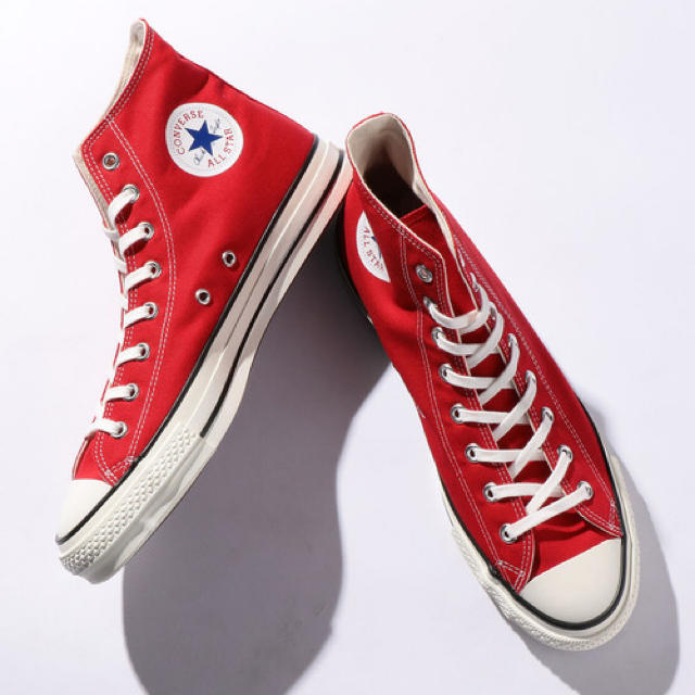 CONVERSE(コンバース)のコンバース メイドインジャパン 赤 レッド ハイカット レディースの靴/シューズ(スニーカー)の商品写真