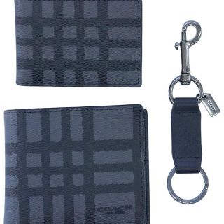 コーチ(COACH)のコーチ メンズ　二つ折り財布　取り外しカードケース　キーリングレア 日本未発売(折り財布)