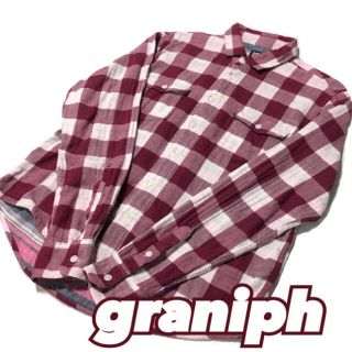 グラニフ(Design Tshirts Store graniph)の【graniph】グラニフ 赤白チェックシャツ 大きめS(シャツ)