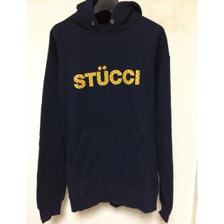 ステューシー(STUSSY)のstussy パーカー 美品 GUCCI パロディ レア 送料込み(パーカー)