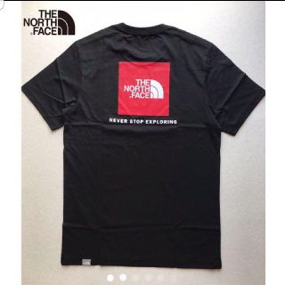 ザノースフェイス(THE NORTH FACE)の【日本サイズでM】ザ ノースフェイス レッドボックス ロゴ Tシャツ 黒(Tシャツ/カットソー(半袖/袖なし))