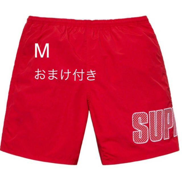 M 赤 レッド Logo Appliqué Water Short 水着