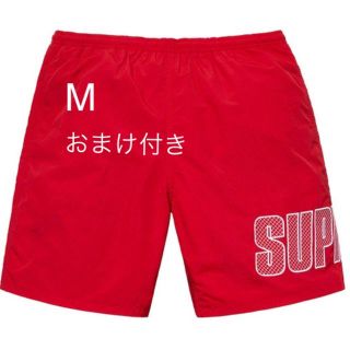 シュプリーム(Supreme)のM 赤 レッド Logo Appliqué Water Short 水着 (水着)