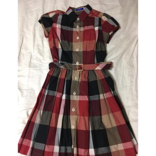 バーバリーブルーレーベル(BURBERRY BLUE LABEL)のブルーレーベルクレストブリッジ♡パフスリーブワンピース(ミニワンピース)