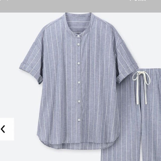 UNIQLO(ユニクロ)の新品 シャツのみブルーとブラックのLサイズ2点セット コットンリネンパジャマ レディースのルームウェア/パジャマ(パジャマ)の商品写真