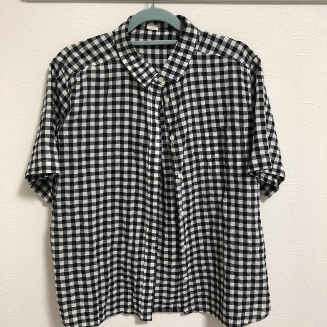 GU(ジーユー)のGU ギンガムチェックシャツ レディースのトップス(シャツ/ブラウス(半袖/袖なし))の商品写真