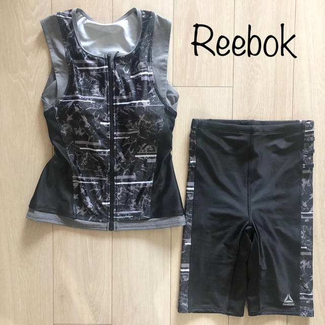 Reebok(リーボック)の新品 Reebok 水着 2点セット めくれ防止 M BK レディース スポーツ レディースの水着/浴衣(水着)の商品写真