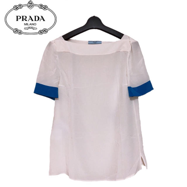 シャツ/ブラウス(半袖/袖なし) 【新品】確実正規品 PRADA プラダ ブラウス シャツ ホワイト TG38 M