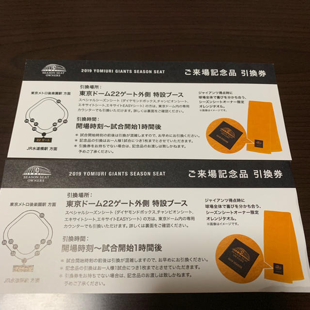 巨人VS横浜 野球ビームシート チケットのスポーツ(野球)の商品写真