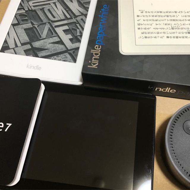 PC/タブレットKindle paperwhite、echo dot、Fire7タブレット