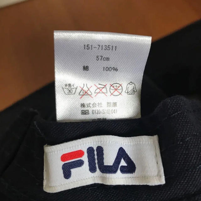 FILA(フィラ)のFILA フィラ バケットハット 帽子 美品 ネイビー 紺 キャンプ フェス レディースの帽子(ハット)の商品写真