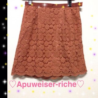 アプワイザーリッシェ(Apuweiser-riche)のアプワイザー♡レース  スカート♡(ミニスカート)