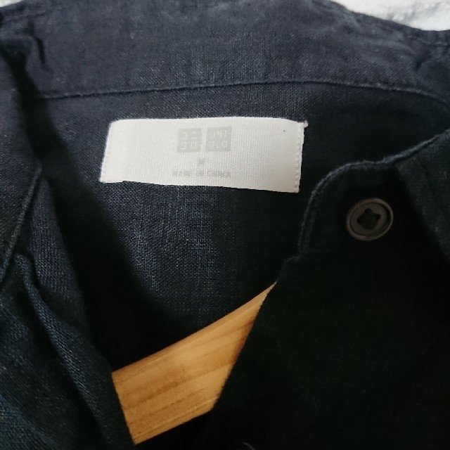 UNIQLO(ユニクロ)のユニクロ ノースリーブリネンシャツ 黒 レディースのトップス(シャツ/ブラウス(半袖/袖なし))の商品写真