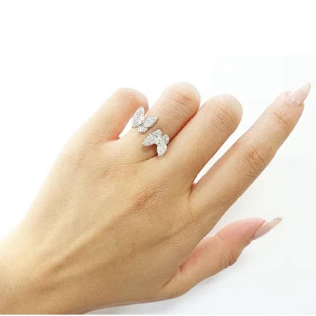 美品✨エンジェルピーチ💍パピヨンリング 7号 指輪 レディースのアクセサリー(リング(指輪))の商品写真