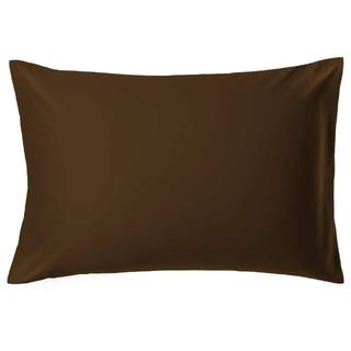 枕カバー 高級綿100％ サテン織り 防ダニ 抗菌 ブラウン(枕)