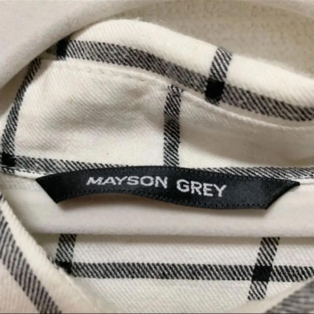 MAYSON GREY(メイソングレイ)の【新品】MAYSON GRAY チェックシャツ (白×黒) 長袖 カジュアル レディースのトップス(シャツ/ブラウス(長袖/七分))の商品写真