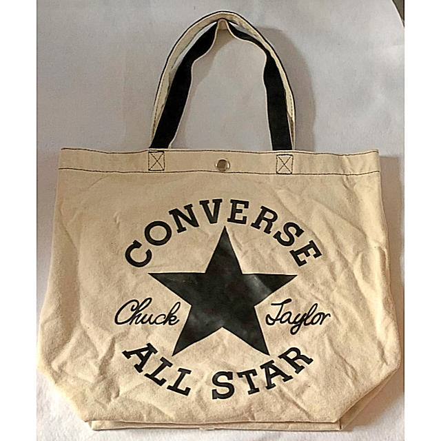 CONVERSE(コンバース)の【converse★】生成りコットン プリント   ボタン付きトートバッグ レディースのバッグ(トートバッグ)の商品写真