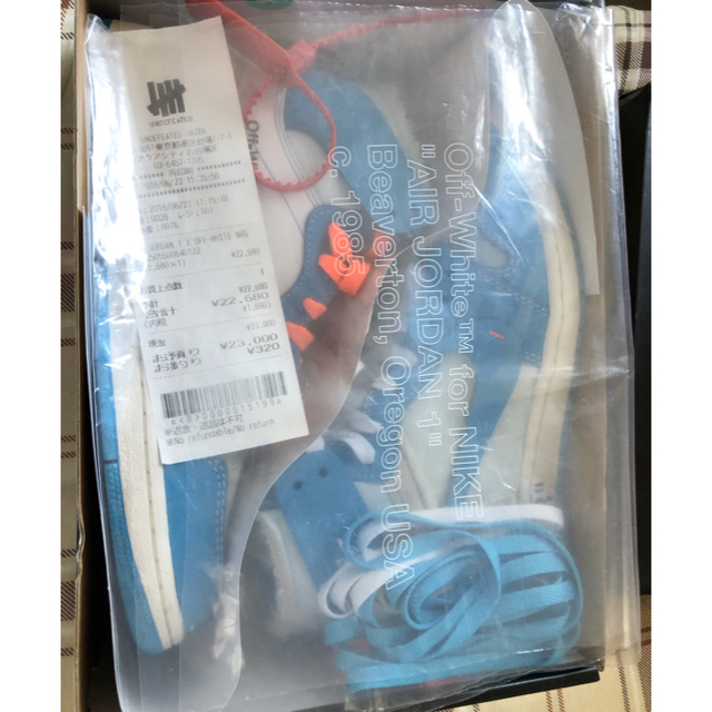 NIKE(ナイキ)のOFF-WHITE × NIKE AIR JORDAN 1 UNC 26.0 メンズの靴/シューズ(スニーカー)の商品写真