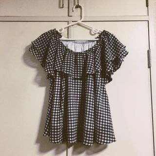 ページボーイ(PAGEBOY)のギンガムチェックシフォンカットソー(カットソー(半袖/袖なし))