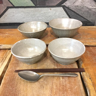 新品 陶器 陶芸作家 人気のいろいろごはん茶碗セット4個B(食器)
