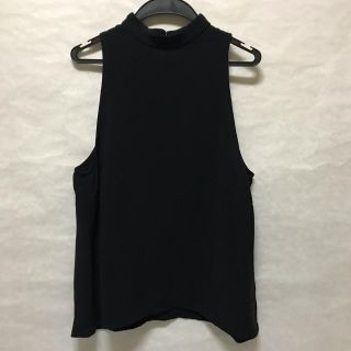 エイチアンドエム(H&M)の美品★H&Mハイネックオープンパックトップス34/アメスリ/ホルター/ブラック(シャツ/ブラウス(半袖/袖なし))