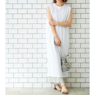 ルクールブラン(le.coeur blanc)の新品♡定価7560円 ルクールブラン ホワイト 着心地◎綿ワンピース ホワイト(ロングワンピース/マキシワンピース)