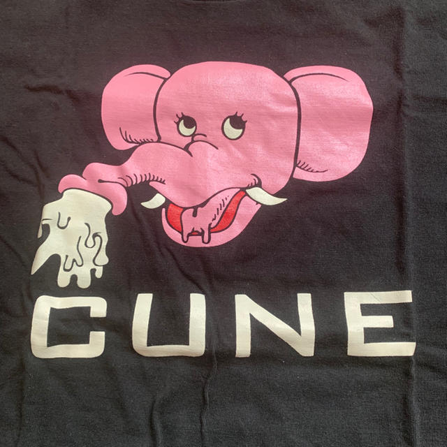 CUNE(キューン)のCUNE Tシャツ［ピンクのゾウさん］Mサイズ/黒 メンズのトップス(Tシャツ/カットソー(半袖/袖なし))の商品写真