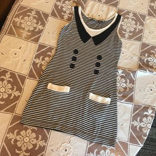 マリークワント(MARY QUANT)のMARY QUANT LONDONマリークワント♡モノトーンニットワンピース(ミニワンピース)