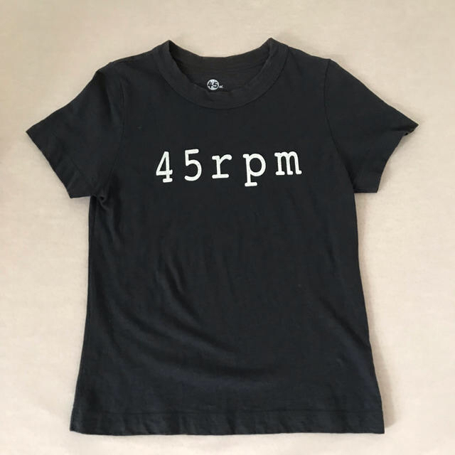 45rpm Tシャツ カットソー 黒 シルバーロゴ 黒 サイズ2