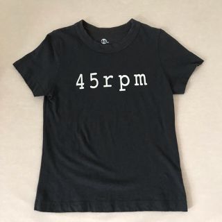 フォーティーファイブアールピーエム(45rpm)の45rpm Tシャツ カットソー 黒 シルバーロゴ 黒 サイズ2(Tシャツ(半袖/袖なし))