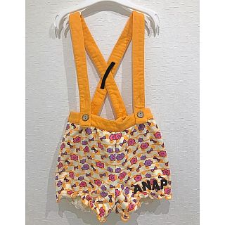 アナップ(ANAP)のANAP アナップ ロゴ入り サスペンダー ショートパンツ 110 オレンジ (パンツ/スパッツ)