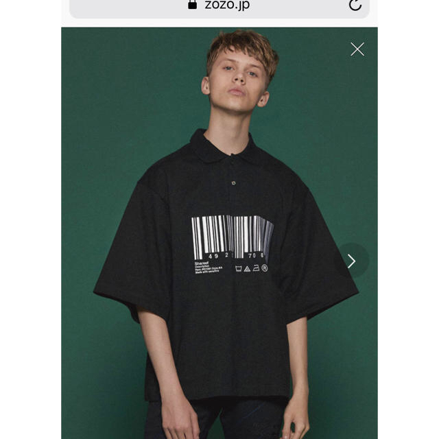 SHAREEF(シャリーフ)のSHAREEF シャリーフ 'BARCODE' BIG POLO SHIRTS メンズのトップス(ポロシャツ)の商品写真