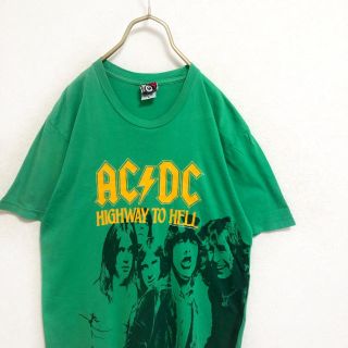 【廃盤】AC/DC 地獄のハイウェイ アルバムTシャツ メンズ S グリーン(Tシャツ/カットソー(半袖/袖なし))