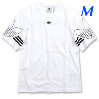 アディダス(adidas)の【メンズＭ】白  アウトライン Ｔシャツ(Tシャツ/カットソー(半袖/袖なし))