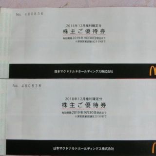 マクドナルド　株主優待券　2冊分 (6枚綴り×2)(フード/ドリンク券)