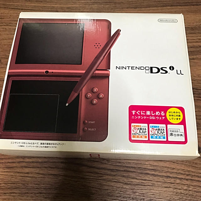 ニンテンドーDS(ニンテンドーDS)のニンテンドーDSill 本体 ワインレッド 箱有 エンタメ/ホビーのゲームソフト/ゲーム機本体(携帯用ゲーム機本体)の商品写真