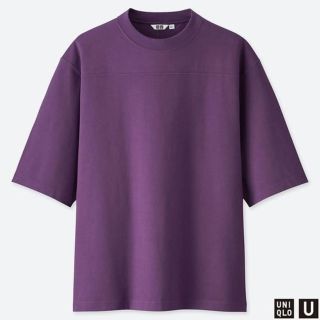 ユニクロ(UNIQLO)の【新品】Uniqlo-UビックシルエットハーフスリーブT シャツ　パープルS(Tシャツ/カットソー(半袖/袖なし))