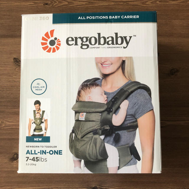 Ergobaby(エルゴベビー)のエルゴベビー クールエアメッシュ オムニ360 カーキーグリーン キッズ/ベビー/マタニティの外出/移動用品(抱っこひも/おんぶひも)の商品写真