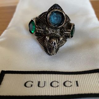 グッチ(Gucci)のkenzou様専用  Gucci タイガーヘッド クリスタルリング  ミケーレ(リング(指輪))