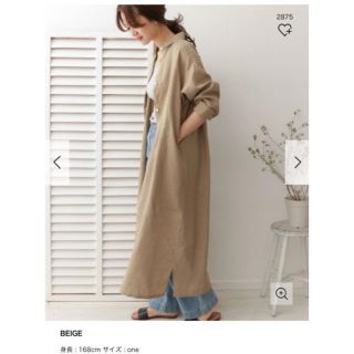 アーバンリサーチドアーズ(URBAN RESEARCH DOORS)の今季完売 リネンロングシャツワンピース ベージュ (ロングワンピース/マキシワンピース)