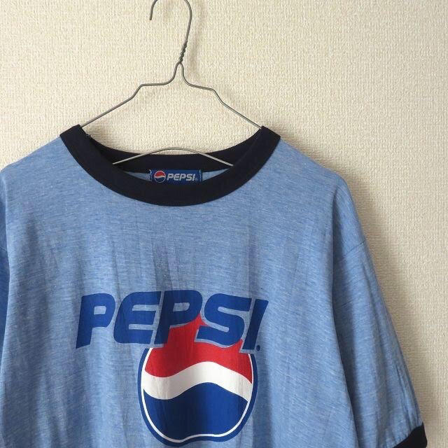 Santa Monica(サンタモニカ)の90s PEPSI リンガー tシャツ ブルー 古着 レディース vintage レディースのトップス(Tシャツ(半袖/袖なし))の商品写真