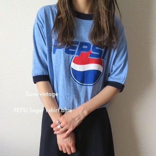 サンタモニカ(Santa Monica)の90s PEPSI リンガー tシャツ ブルー 古着 レディース vintage(Tシャツ(半袖/袖なし))