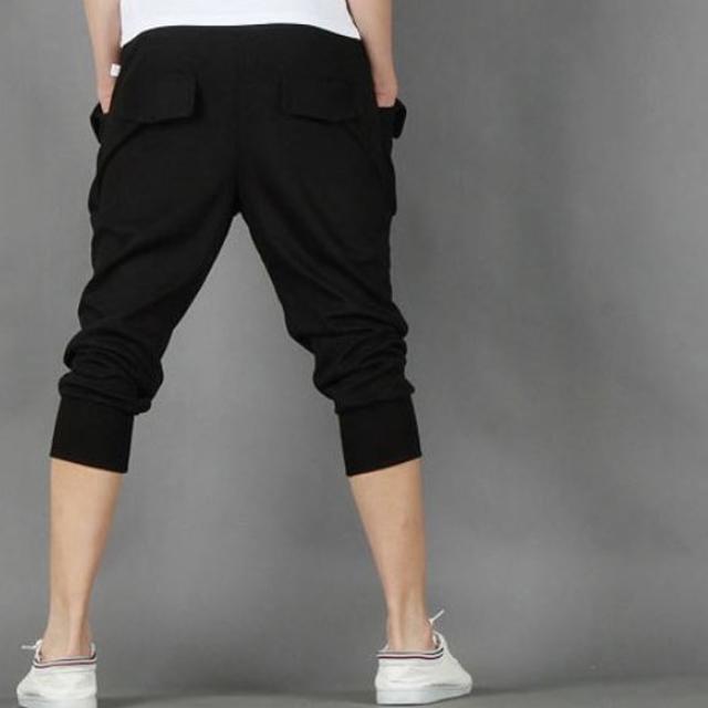 七分丈 ジョガーパンツ ブラック  L スウェット 黒色 メンズのパンツ(サルエルパンツ)の商品写真