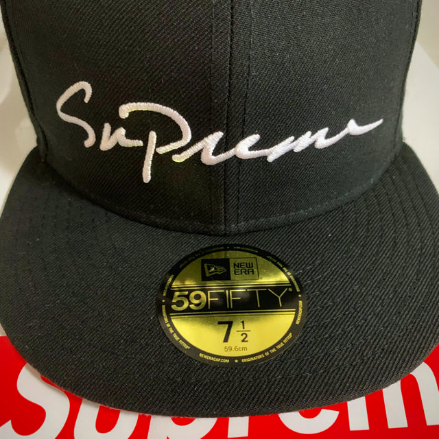 黒 7 1/2 supreme Classic Script New Era-